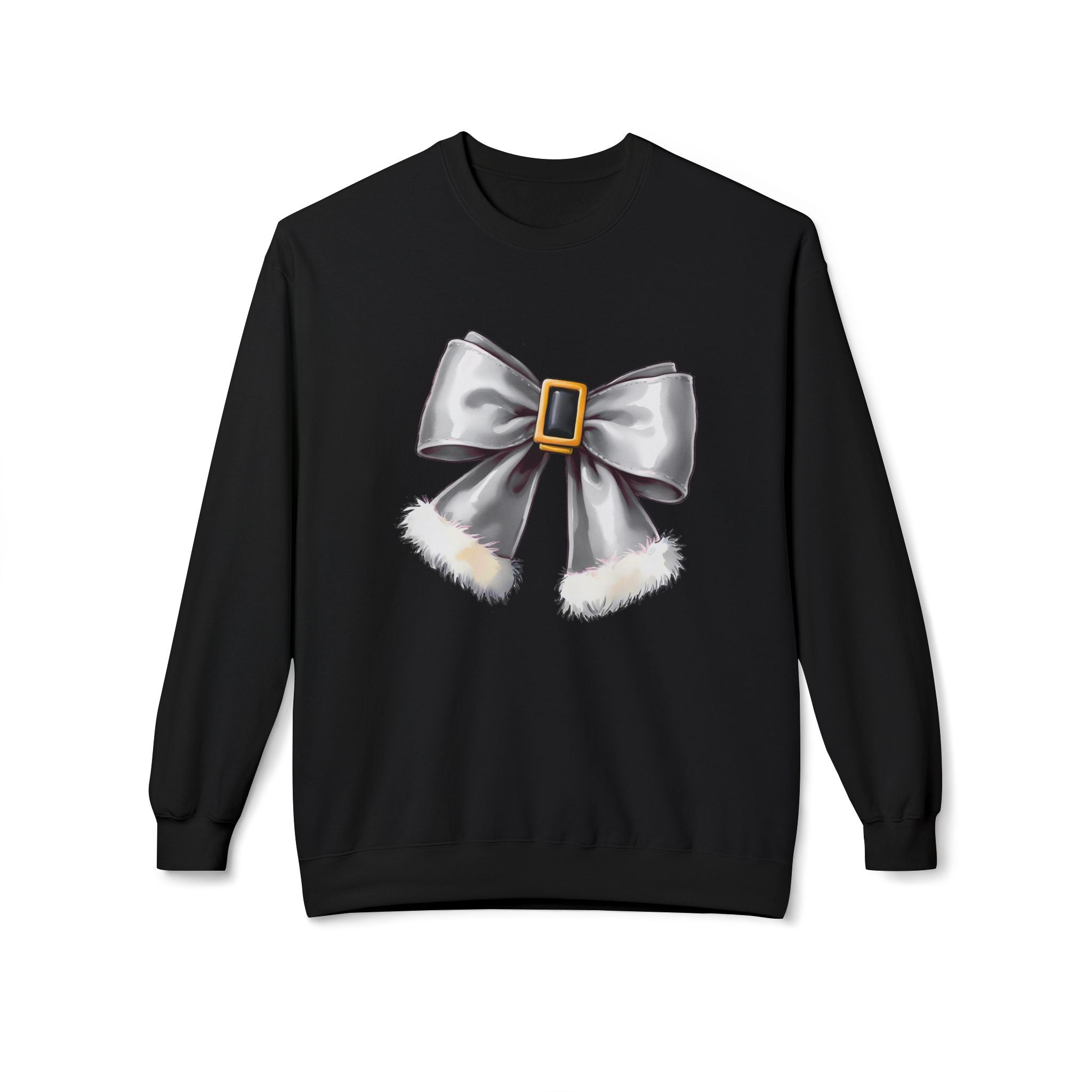 Festive Bow Fleece Crewneck Sweatshirt